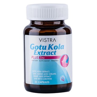 VISTRA Gotu Kola Extract plus Zinc (30 Tablets) เคลียร์ปัญหาสิว เคลียร์ปัญหาผิว “สิว