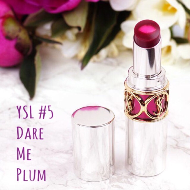 YSL VOLUPTÉ TINT-IN-BALM # No.5 Dare me Plum สภาพ 99% (แค่ลองเทสสีไปนิดนึงค่ะ)