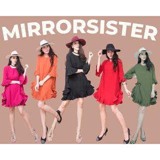 Code : Mirr00 เดรสน่ารัก เดรสทรงปล่อย เดรสสีแดง งานป้าย mirrorsister