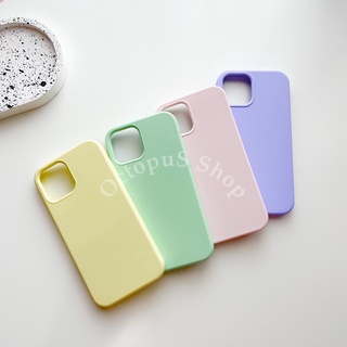 (สำหรับ 12-14 pro max) เคสซิลิโคน สีล้วน เคสไม่มีโลโก้ เนื้อซิลิโคน บุกำมะหยี่ ลบรอยปากกาได้ ***พร้อมส่ง***