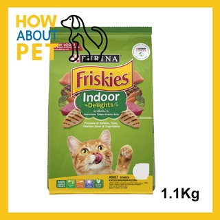 อาหารแมว Friskies สูตรแมวเลี้ยงในบ้าน ควบคุมก้อนขน สำหรับแมวโตทุกสายพันธุ์ 1.1กก. (1ถุง) FRISKIES Indoor Delight Adult C