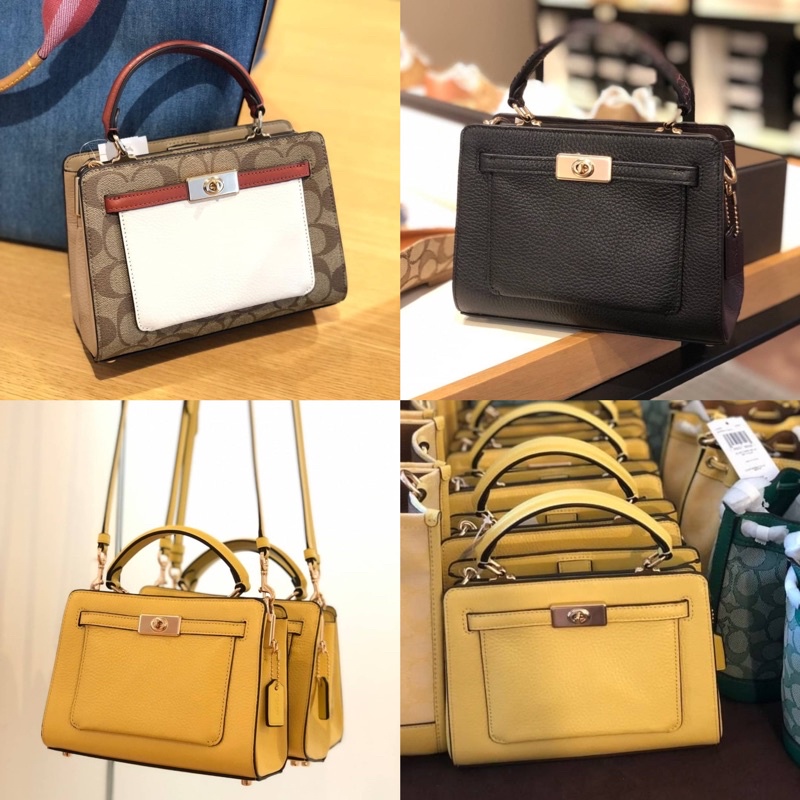 COACH MINI LANE TOP HANDLE IN COLORBLOCK SIGNATURE CANVAS (COACH C8318