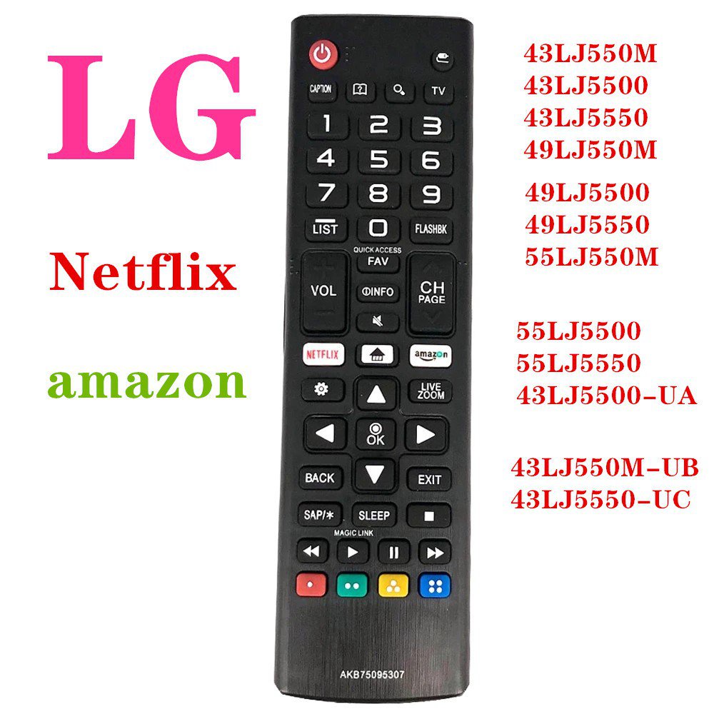 ใช้สําหรับ LG AKB75095307 เปลี่ยนรีโมทคอนโทรลทีวีสําหรับ LG TV 43LJ550M 43LJ5500 43LJ5550 49LJ550M 4