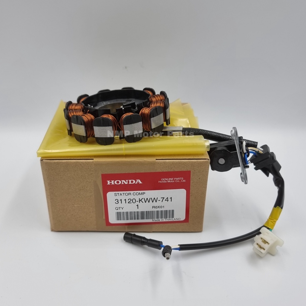 มัดไฟ ขดลวดจานไฟ ชุดจานไฟ ฟิลคอยล์ WAVE110I 2011-13 ท่อหลอดใต้ท้อง สตาร์ทมือ แท้ HONDA STATOR COMP มัดไฟ ขดลวดจานไฟ  UK