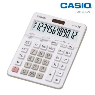 CASIO เครื่องคิดเลข GX-12B-Wจอ LCD แสดงจำนวนตัวเลขได้ 12 หลัก​ สีขาว