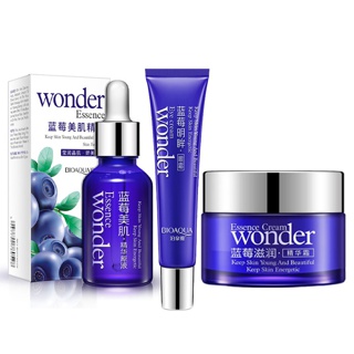 สินค้ามาแรง ดีลร้อนแรง BIOAQUA Wonder Blueberry Set (บลูเบอรี่อายครีม + เซรั่ม + ครีมหน้า)ชุดเซ็ต 3ชิ้น