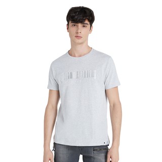 DAVIE JONES เสื้อยืดพิมพ์ลายโลโก้ สีเทา Logo Print T-Shirt in grey WA0068GY