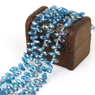 6x12 มม.50 ชิ้นยุโรป Charms คริสตัลลูกปัด,หลายสี Tear Drop ลูกปัด Cross Hole คริสตัลประดับด้วยลูกปัดสําหรับเครื่องประดับทํา