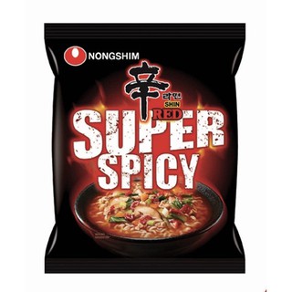 Nongshim Shin Red Super Spicy Instant Noodle 120g นงชิม ชิน เรด ซุปเปอร์ สไปซี่ บะหมี่กึ่งสำเร็จรูปเกาหลี