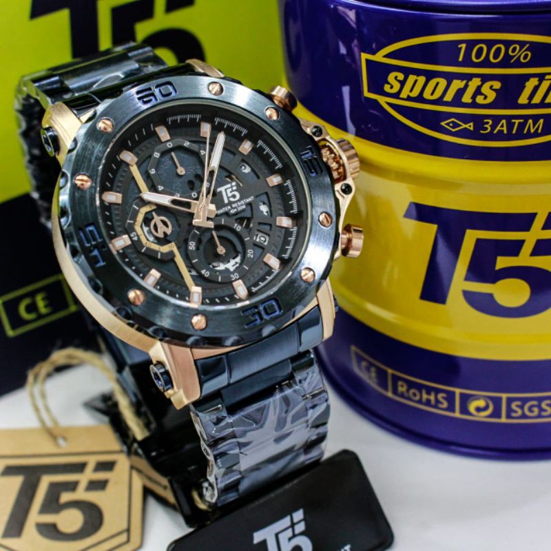 Mesin Original CWO T5 WATCH ฟรีกล่องกันน้ําเครื่องจักร GUARANTE 3 MONTHS สแตนเลสเหล็ก