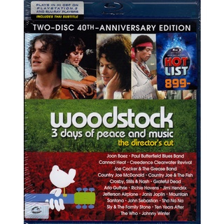 Woodstock : 40th Anniversary Edition (1970) 3 Days Of Peace And Music (2 Disc) Blu-ray แท้ ซับไทย