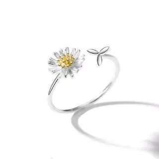 เเหวนสวมนิ้วลายดอกเดซี่ แฟชั่น สำหรับสตรี ฟรีไซร์