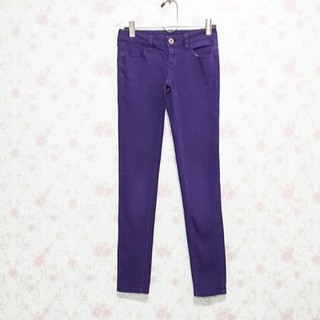 City Street Jeans กางเกงยีนส์มือสอง ผ้ายีนส์ สีม่วง ไซด์ XS (J-069) ส่งฟรีพัสดุลงทะเบียน