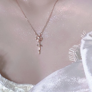 สร้อยคอโซ่เงิน 925 จี้รูปดอกกุหลาบ เจ้าชายน้อย แฟชั่นสําหรับผู้หญิง