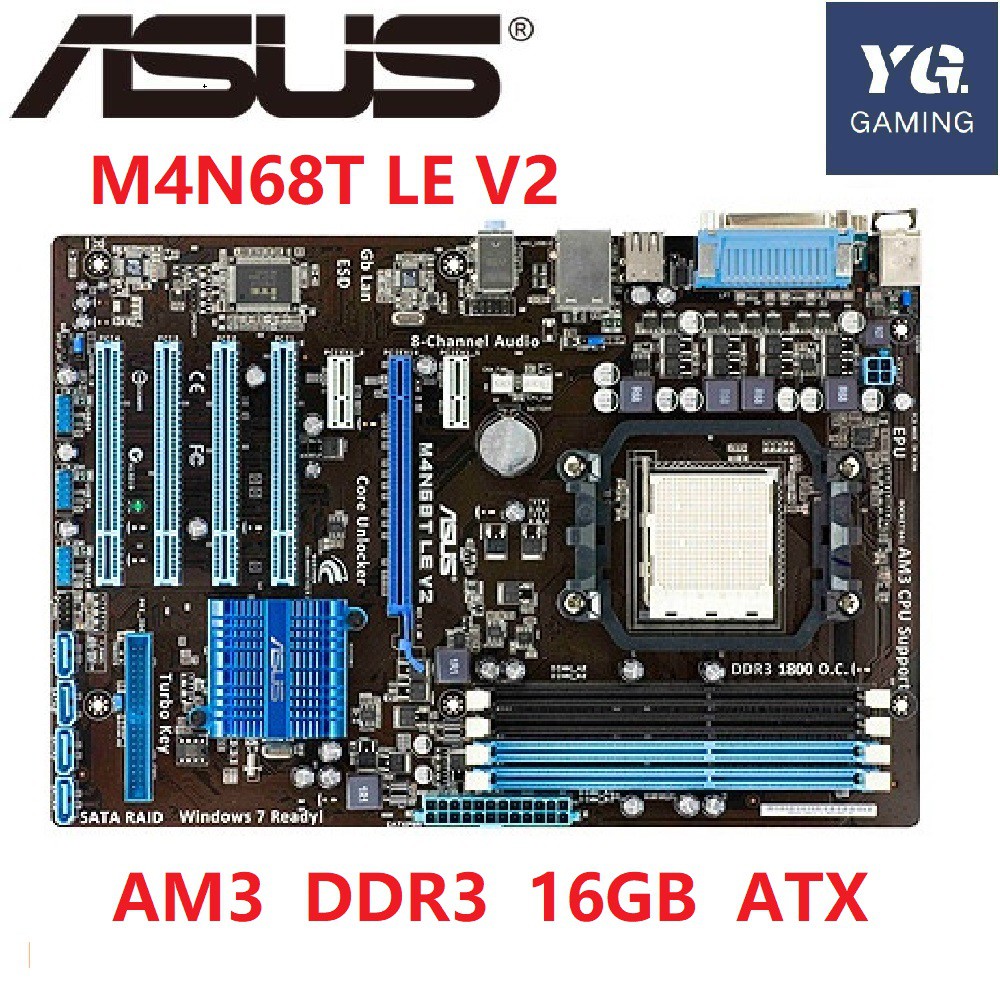 Asus M4N68T LE V2 Desktop Motherboard 630A Socket AM3 For Phenom II Athlon II Sempron 100 DDR3 16G ATX Used Mainboard