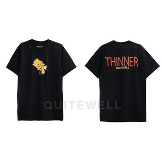 เสื้อยืดพิมพ์ลายQWT69-1 THINNER BLACK ดำ