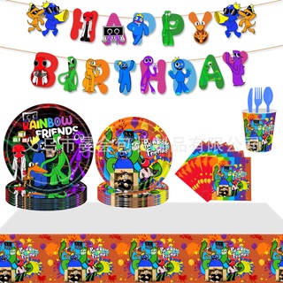 Ag ผ้าเช็ดปาก ลายธงชาติ roblox สีรุ้ง สําหรับตกแต่งปาร์ตี้วันเกิด
