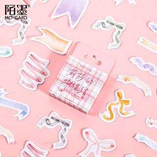 [46ชิ้น]สติ๊กเกอร์กล่องLisa’sBowลายริบบิ้นลายโบว์สุดน่ารัก
