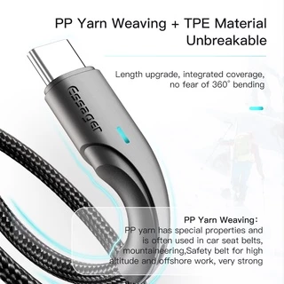 Essager 3A Type C Micro Usb 0.25 ม. / 1 ม. / 2 ม. / 3 สายชาร์จข้อมูล สายชาร์จเร็ว สําหรับโทรศัพท์มือถือ Android สายชาร์จ Type C สายไฟ