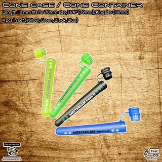 กระปุกใส่โคน หลอดใส่โคน Cone Case 4pcs/set - FOUR Cone Cases Joint Holder Stash Case Pen - Hold 4 Pre-Rolled Cones