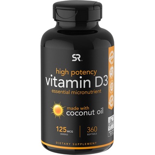 ใหม่ พร้อมส่ง🌟 Vitamin D3 5,000 IU จากน้ำมันมะพร้าวบริสุทธิ์ Sports Research