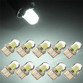 ใหม่ หลอดไฟซิลิกา LED T10 194 168 W5W COB 8SMD ขนาดเล็ก สีขาวสว่าง แบบเปลี่ยน สําหรับติดป้ายทะเบียนรถยนต์ 10 ชิ้น