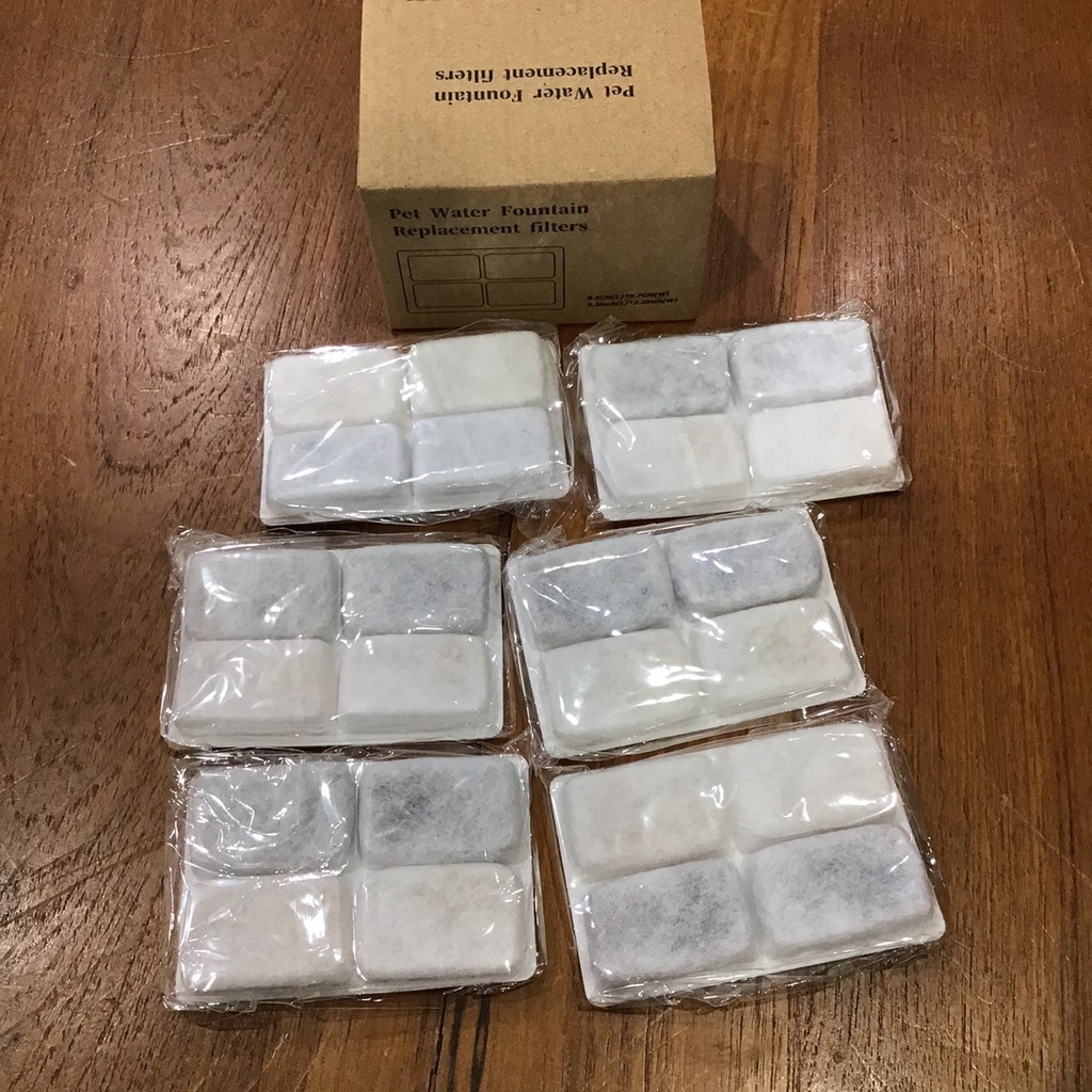 [ มีส่งด่วน ] ไส้กรองน้ำพุสัตว์เลี้ยง กรองคาร์บอน 1กล่อง บรรจุ 6ชิ้น