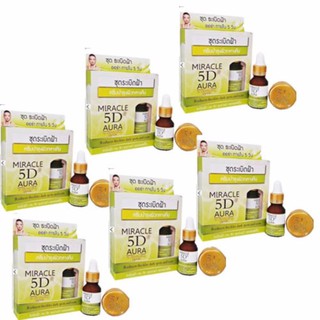 Miracle 5D Aura ชุดระเบิดฝ้า รักษาฝ้า กระ สิว จุดด่างดำ รอยแผลเป็น6 ชุด (10 กรัม/1 กล่อง)#1003