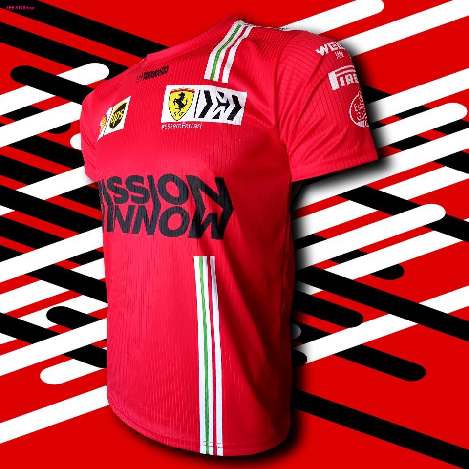 เสื้อยืด คอกลม T-shirt Formula One เสื้อทีม Ferrari Missionwinnow #FM0018 F1 สำหรับแฟนคลับ เฟอร์รารี่ มิชชั่นวินโนว์