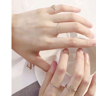 R02 : Geometric Silver Ring (6 pcs) แหวนเงินทรงเรขาคณิต