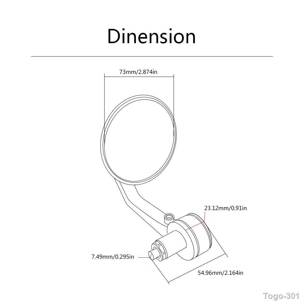 ♟1Pair 7/8" Motorcycle Mirrors Round Bar End Rear Mirrors Motorcycle