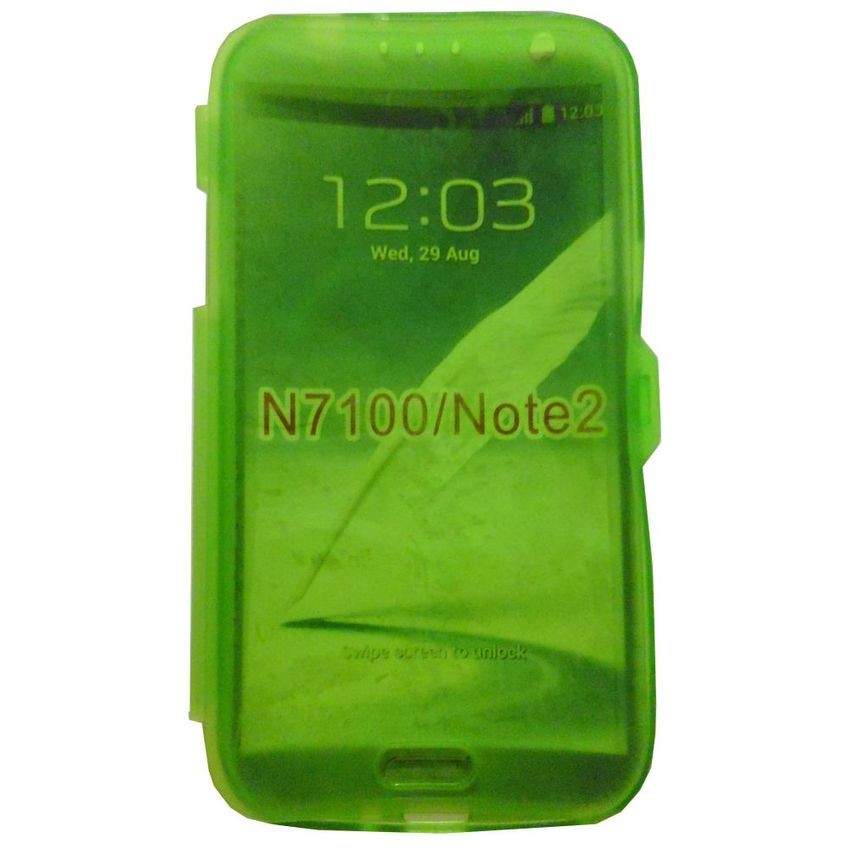 Case TPU Touch screen For Samsung Galaxy Note 2 - Green leaf
