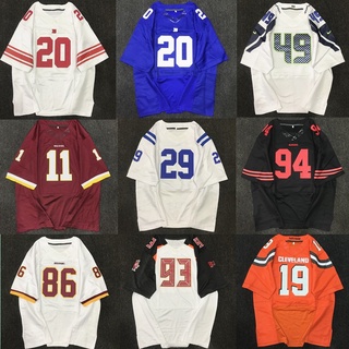 เสื้อกีฬาเบสบอล แขนสั้น พิมพ์ลายตัวอักษร Nfl American Football Jersey Rugby Street Rugby Jersey สไตล์ฮิปฮอป ทรงหลวม ขนาดใหญ่