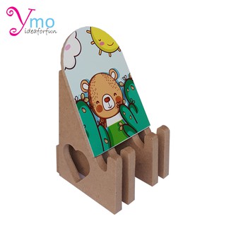 Phone Stand ที่ตั้งโทรศัพท์มือถือ อุปกรณ์เสริม Mobile Phone แท่นวางโทรศัพท์มือถือ Handmade ไม้ Ymo ลายหมี Bear