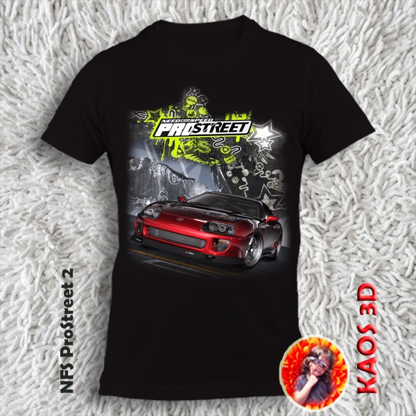 เสื้อยืด 3D NFS ProStreet 2 size Kid and adult unisex รุ่นคุณภาพภาพออกแบบกราฟิก