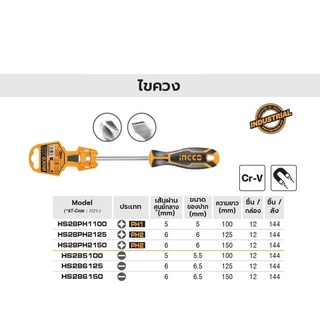INGCO  ไขควงด้ามยาง รุ่น HS28
