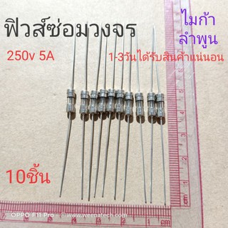 ฟิวส์หลอดขายาว 4cm. 250v5A เป็นอะไหล่ซ่อมวงจรไฟฟ้าอิเล็กทรอนิกส์