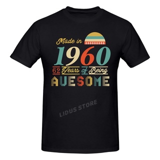 เสื้อยืดผ้าฝ้ายพิมพ์ลายคลาสสิก เสื้อยืดคอกลม แขนสั้น ลาย Made In 1960 Years Of Being Awesome Gilden สําหรับผู้ชาย 2022