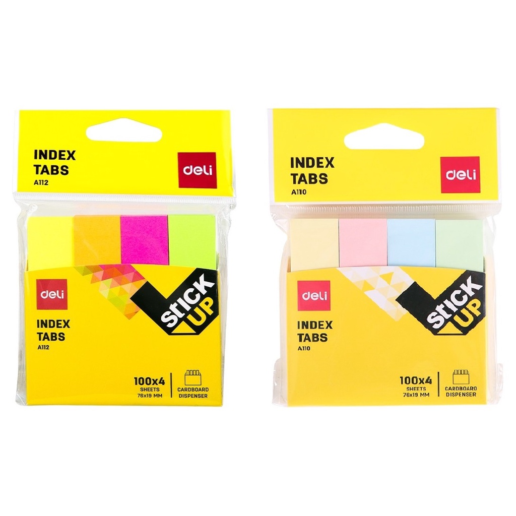Deli Index Tabs กระดาษโน๊ตกาว รุ่น A110-A112 ขนาด 76X19 mm