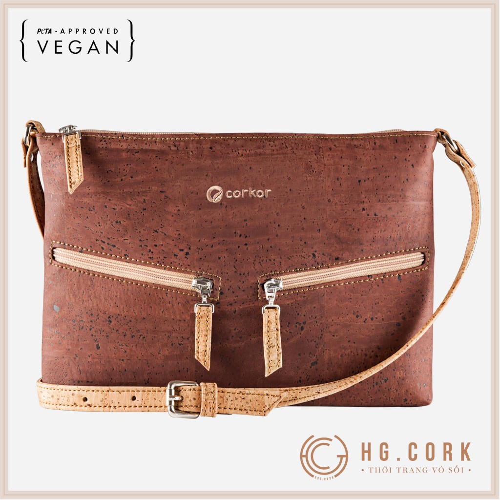 HGCork CK159 กระเป๋าสะพายข้างผู้หญิงคุณภาพสูงนําเข้าจากโปรตุเกส | กระเป๋าสะพายข้างวีแกน กันน้ํา