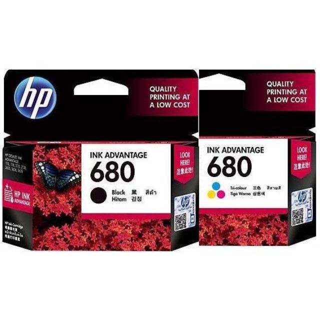 หมึกพิมพ์แท้ HP 680  สำหรับเครื่องพิมพ์ HP DeskJet 1110, HP DeskJet 1115, HP DeskJet 2130, HP DeskJe