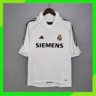 เสื้อกีฬาแขนสั้น ลายทีมชาติฟุตบอล Real Madrid 05-06 ชุดเหย้า สไตล์เรโทร