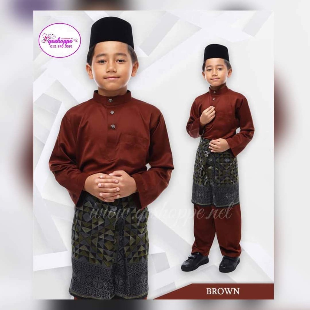 เสื้อผ้าเด็กมาเลย์ Envy Brown Satin Size 4 = 7yr-8yr
