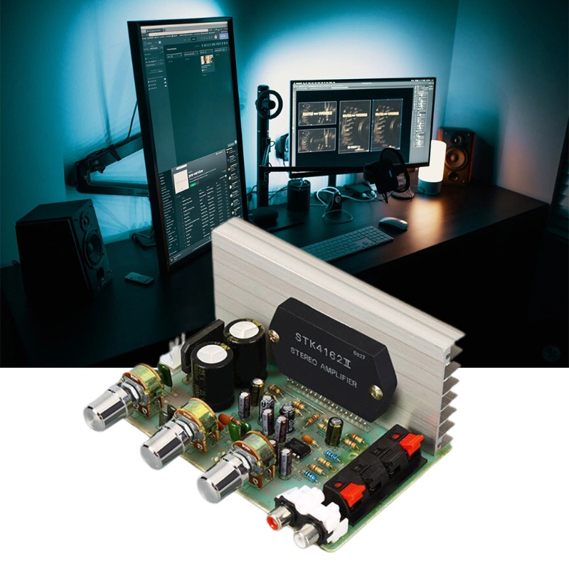 QUU 2x50W AC Dual 15V-18V STK ฟิล์มหนา Series สเตอริโอเครื่องขยายเสียง DX-0408