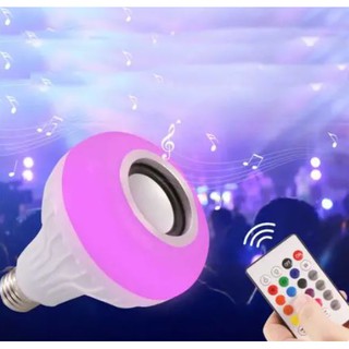 หลอดไฟแอลอีดีเปลี่ยนสี ฟังเพลงได้ บลูทูธ ไร้สาย Smart E27 12W Ampoule LED Bulb RGB Light Wireless Bluetooth Audio Speak