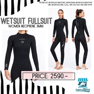 Divesail wetsuit Fullsuit Women Men neoprene 3mm Black (ชุดเว็ทดำน้ำ)