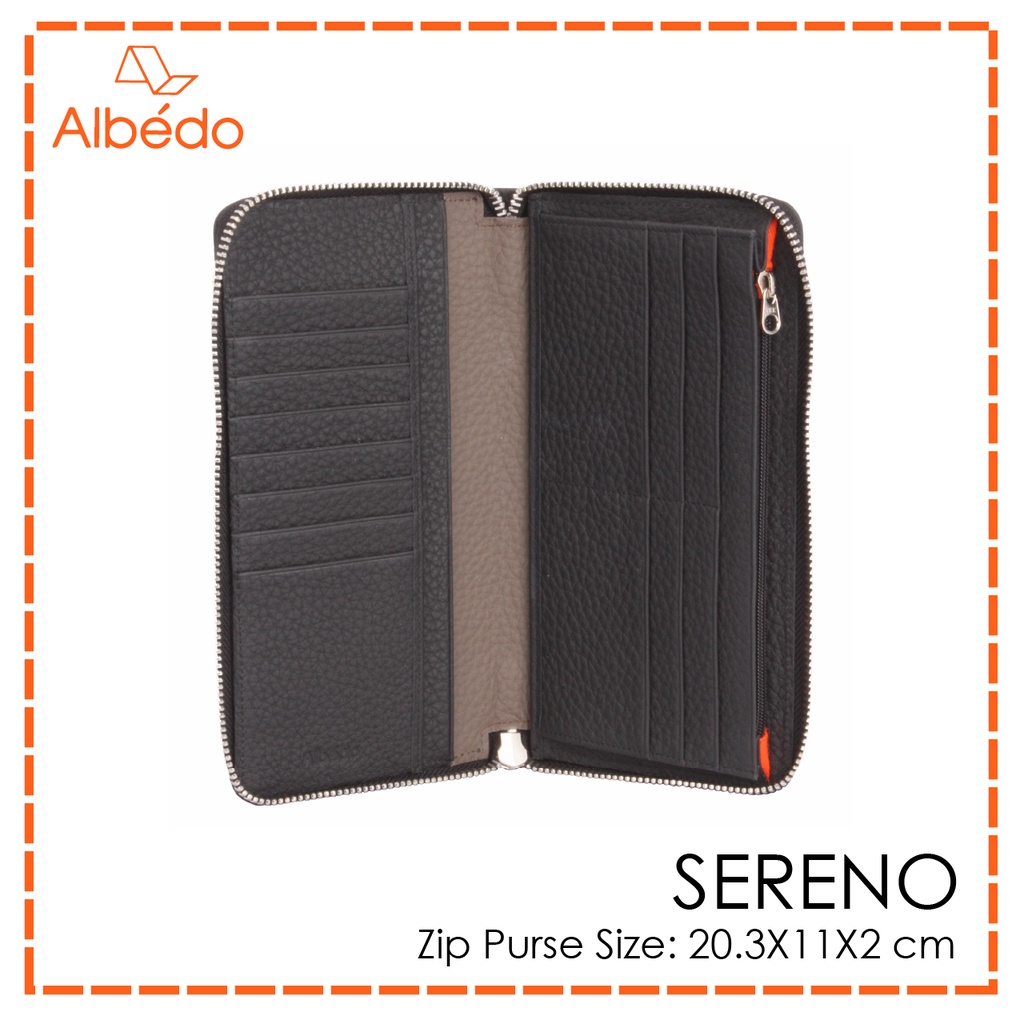 [Albedo] SERENO ZIP PURSE กระเป๋าสตางค์ใบยาว ซิปรอบ หนังแท้ รุ่น SERENO - SR02199