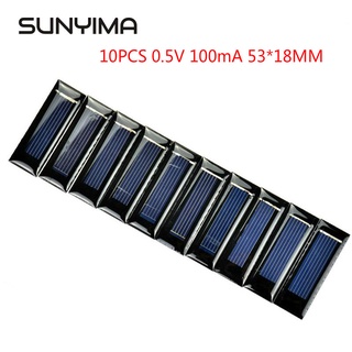 Sunyima แผงพลังงานแสงอาทิตย์ 0.5V 100mA 53*18 มม. DIY 10 ชิ้น