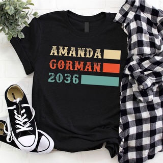 เสื้อยืด ผ้าฝ้าย พิมพ์ลาย Amanda Gor2036 Inauguratipoet สําหรับผู้ชาย Sz Xs-3Xl