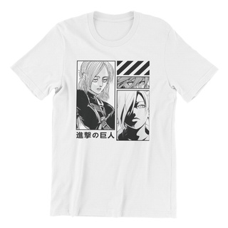 เสื้อยืดแขนสั้น ผ้าฝ้าย 100% พิมพ์ลาย Annie Leonhattack On Titan สีขาว แฟชั่นฤดูร้อน สําหรับผู้ชายS-5XL